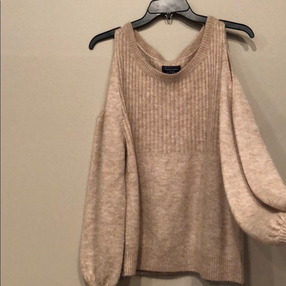 Cut out shoulder tan sweater, only worn once!